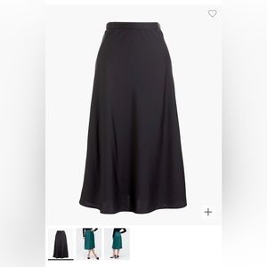 J. Crew Pull On Bias Midi Skirt Black M